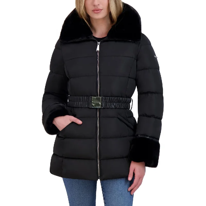 Womens Quilted Midi Puffer Jacket