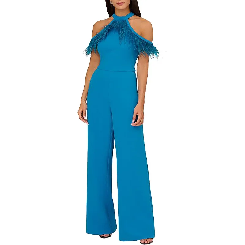 Womens Crepe Wide Leg Jumpsuit