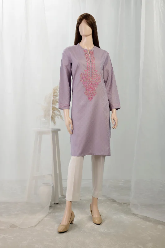 Solid Embroidered Jacquard Lawn Stitched Shirt