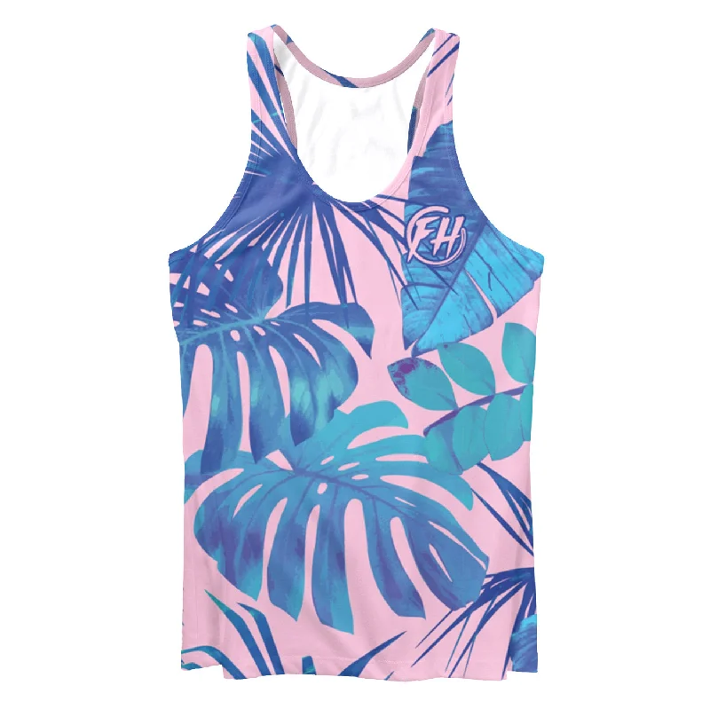 Blue Monstera Tank Top