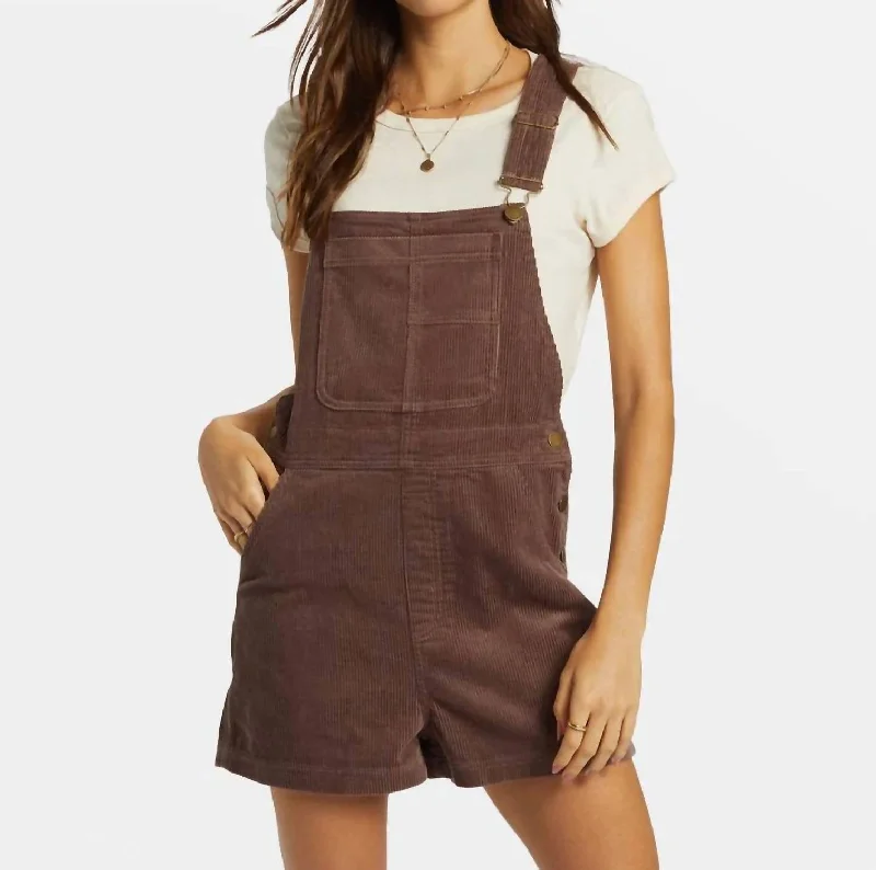 Sand Canyon Shortall Corduroy Romper In Kona