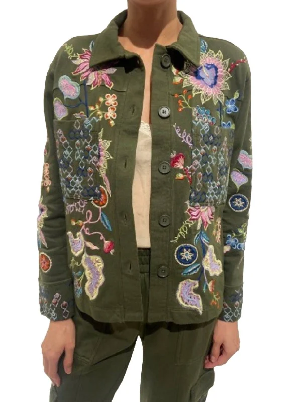 Pacifica French Terry Jacket In Dark Army