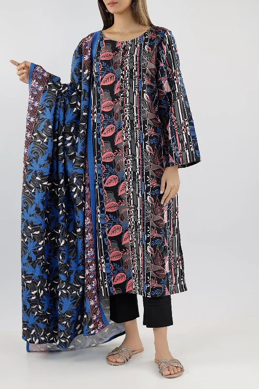 Printed Khaddar Stitched 3 Piece