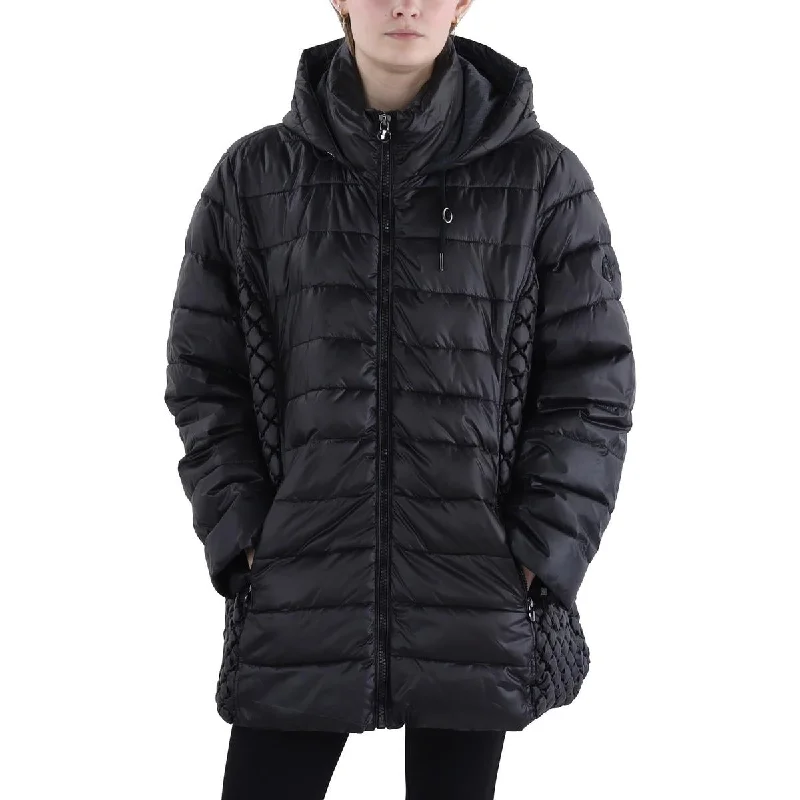 Plus Womens Quilted Hooded Puffer Jacket