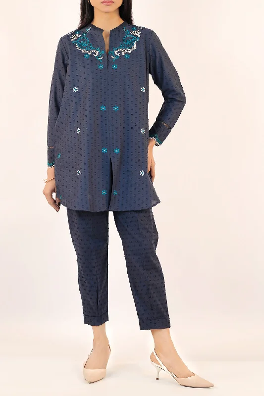 Embroidered Cotton Reverse Jacquard Stitched Shirt Trouser