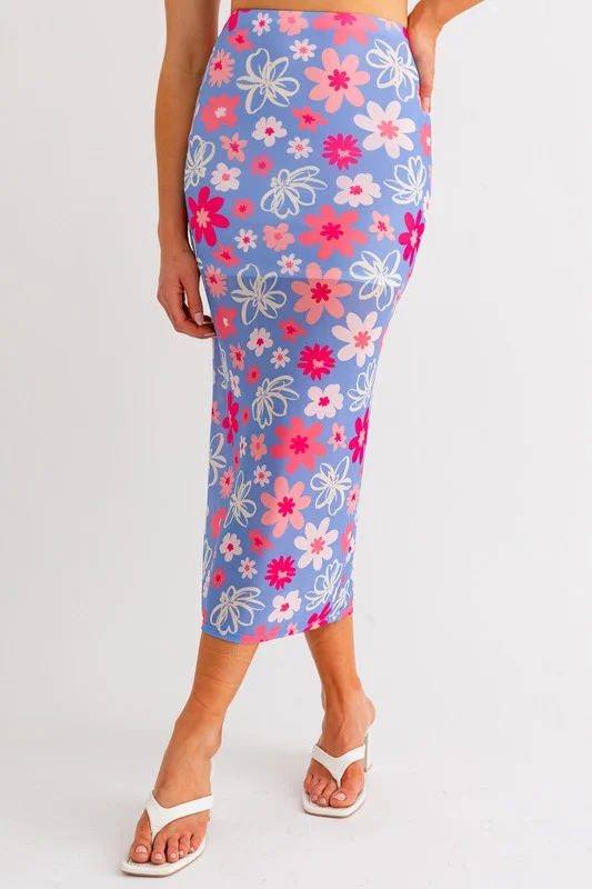 Malibu Blooms Midi Skirt - Medium - Final Sale