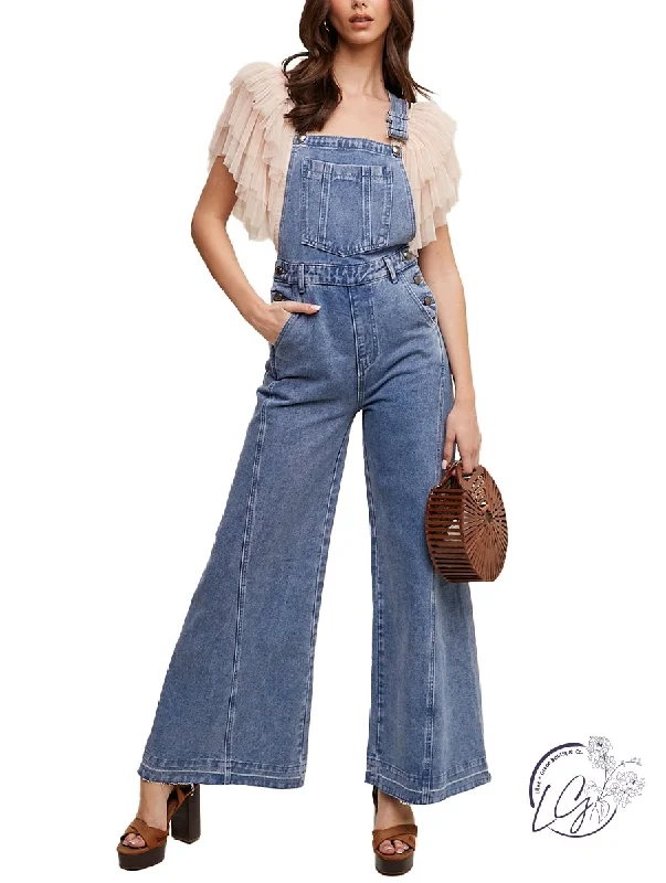 Vintage Vibes Wide-Leg Denim Overalls