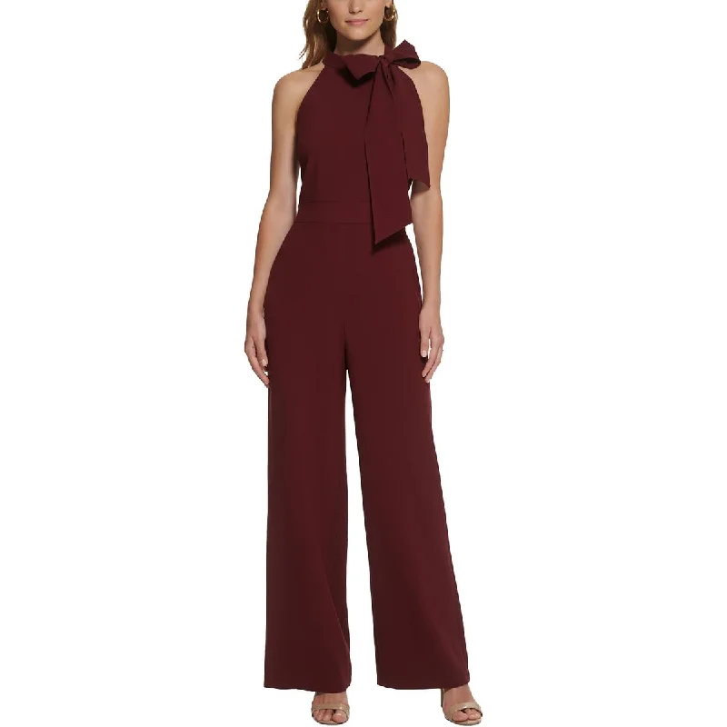 Womens Crepe Bow Jumpsuit