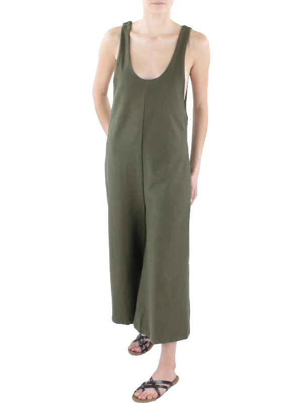 Womens Sleeveless Cropped Jumpsuit