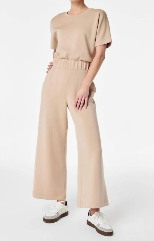 Airessential Cropped Jumpsuit In Tahini