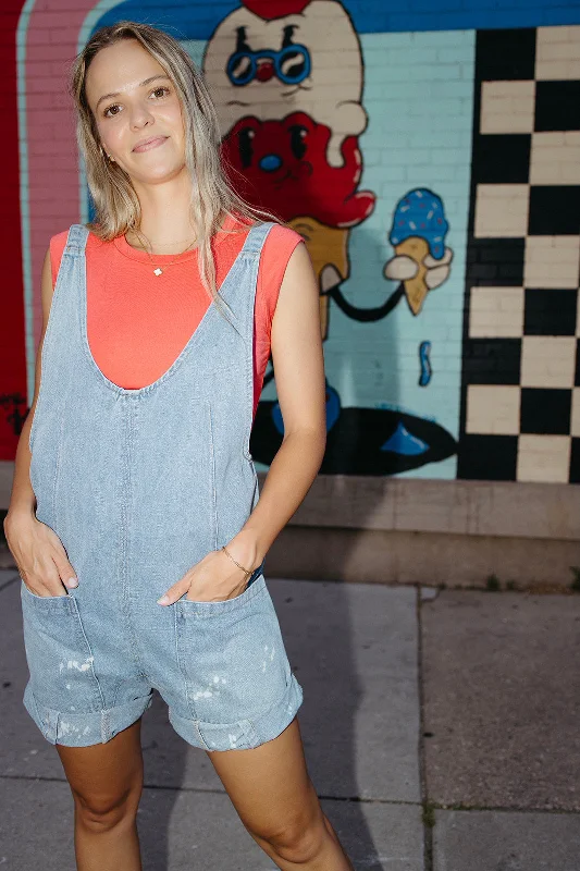 Sunny Strolls Denim Romper