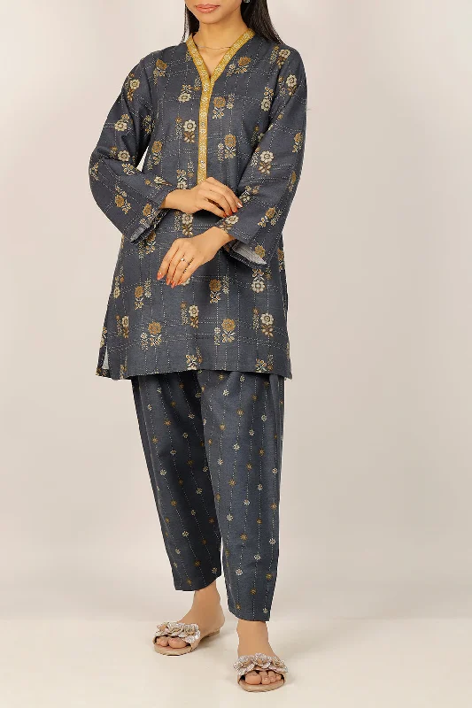 Printed Khaddar Stitched Shirt