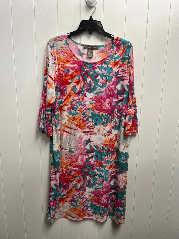 Dress Casual Short By alexander + oak In Orange & Pink, Size: Xxl