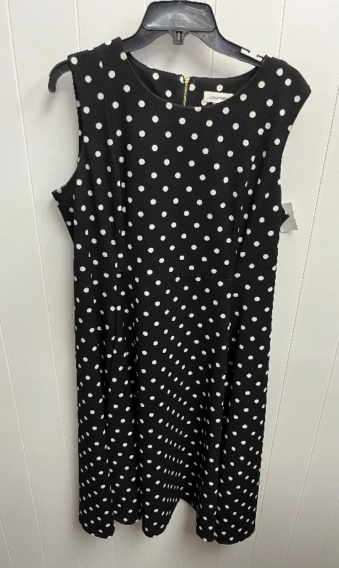 Dress Work By Calvin Klein In Black & White, Size: 16