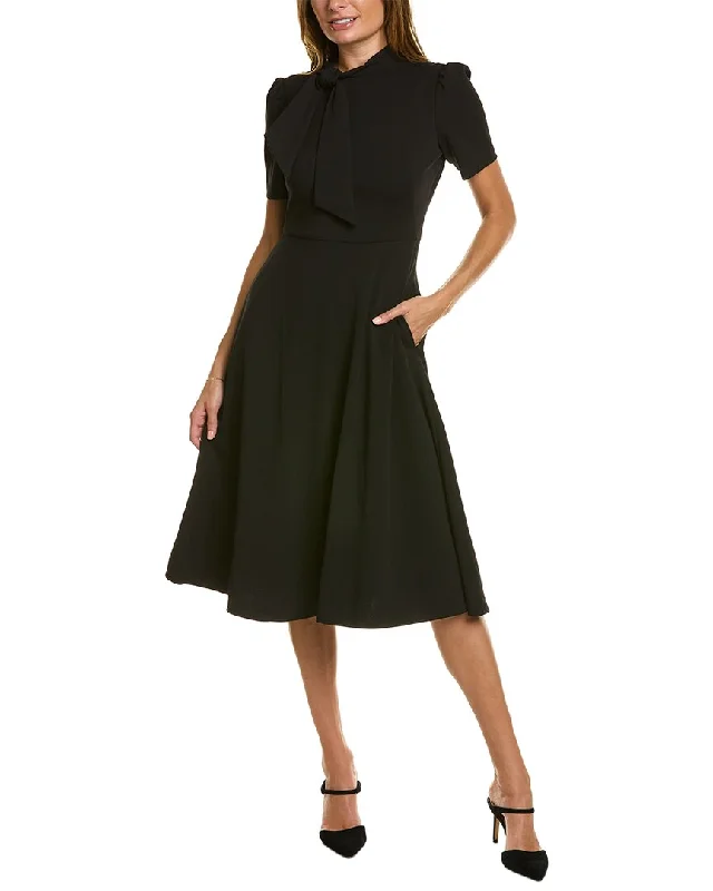 Maggy London Tie-Neck Midi Dress