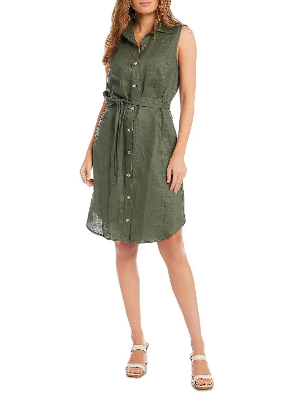 Womens Collared Midi Shirtdress