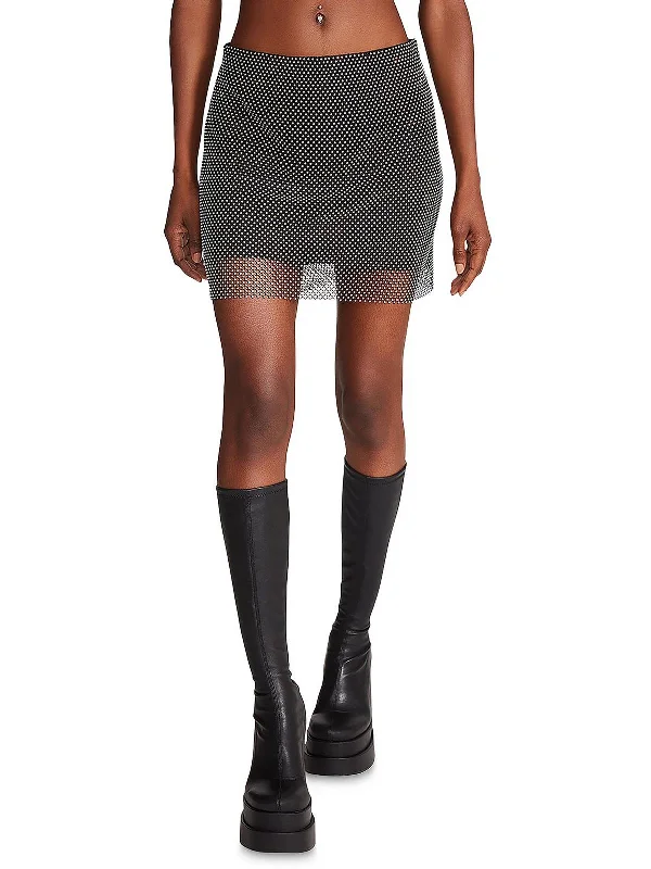 Charlize Womens Mesh Short Mini Skirt