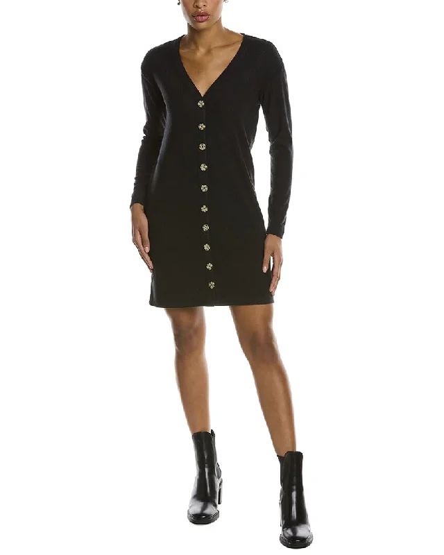 Chaser Love Rib Button-Down Cardigan Mini Dress