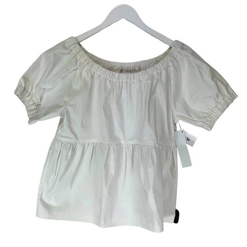 Cream Top Short Sleeve Designer Kate Spade, Size S