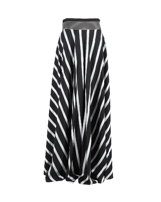 Diane Von Furstenberg Striped Maxi Skirt in Multicolor Acetate