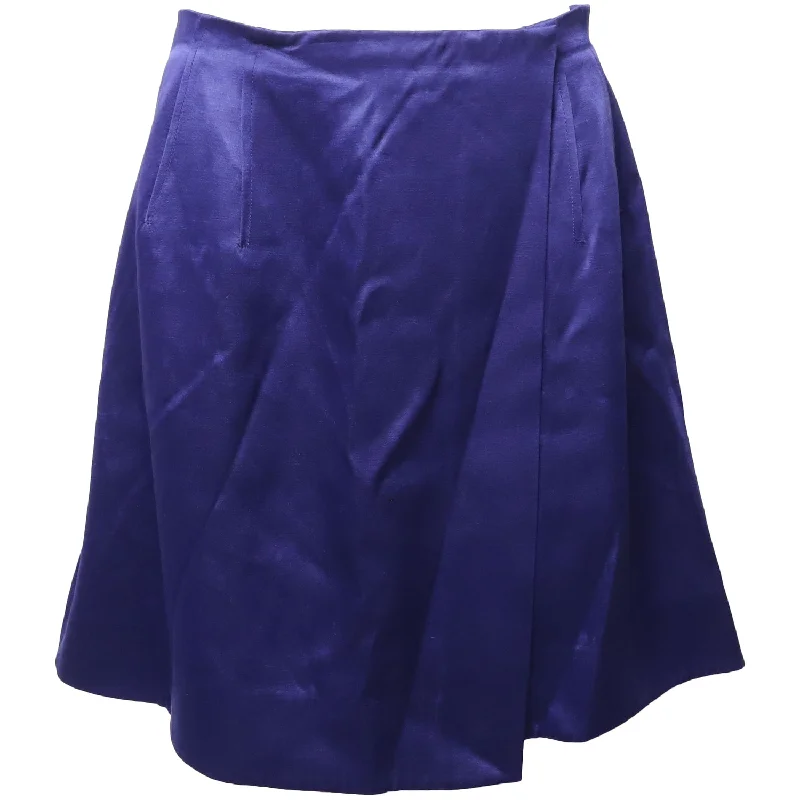 Diane Von Furstenberg Wrap Style Skirt in Royal Blue Acetate