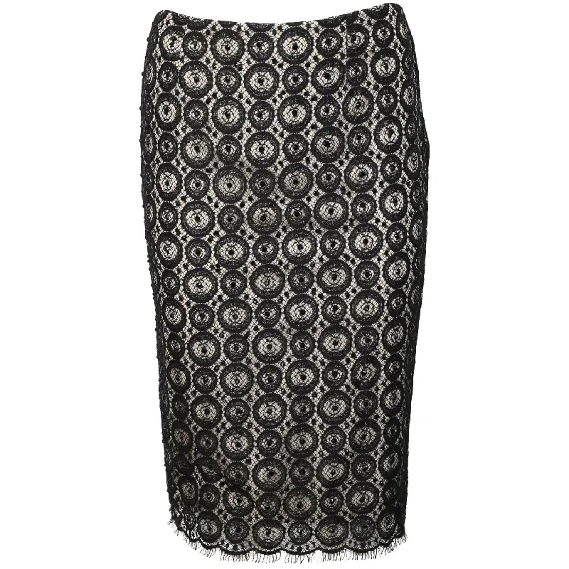 DVF Misty Beaded Midi Skirt in Black Nylon