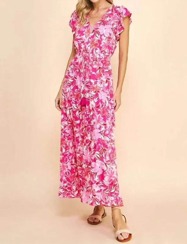 Floral Maxi Dress In Pink Hues