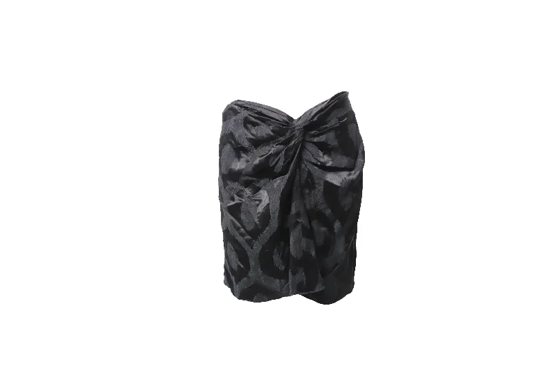 Isabel Marant Sophy Twisted Front Skirt in Black Viscose