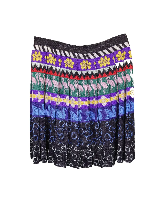 Mary Katrantzou Pleated Skirt in Multicolor Viscose