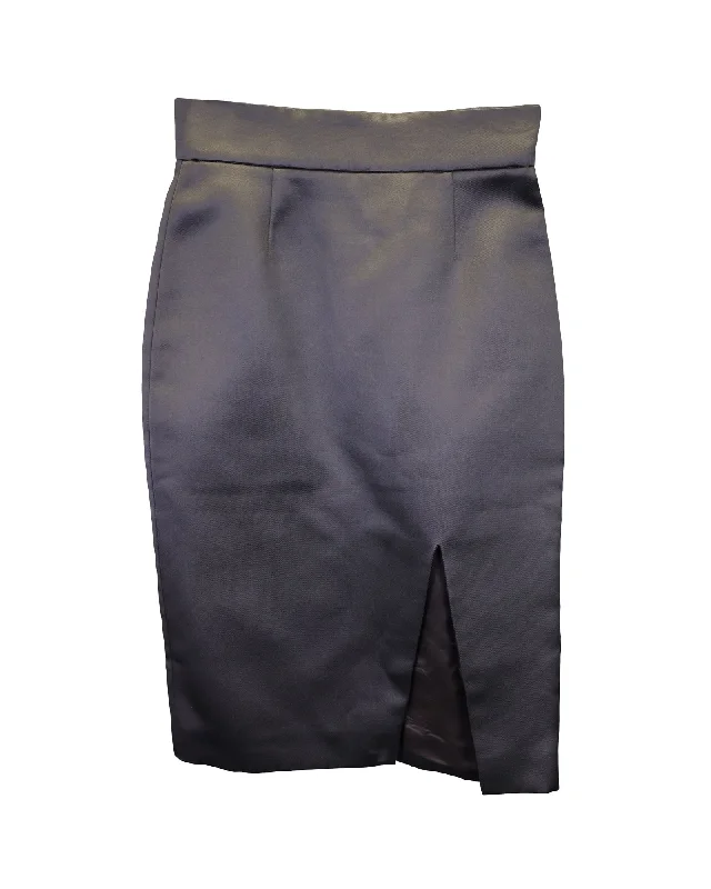 Miu Miu Pencil Skirt in Grey Silk