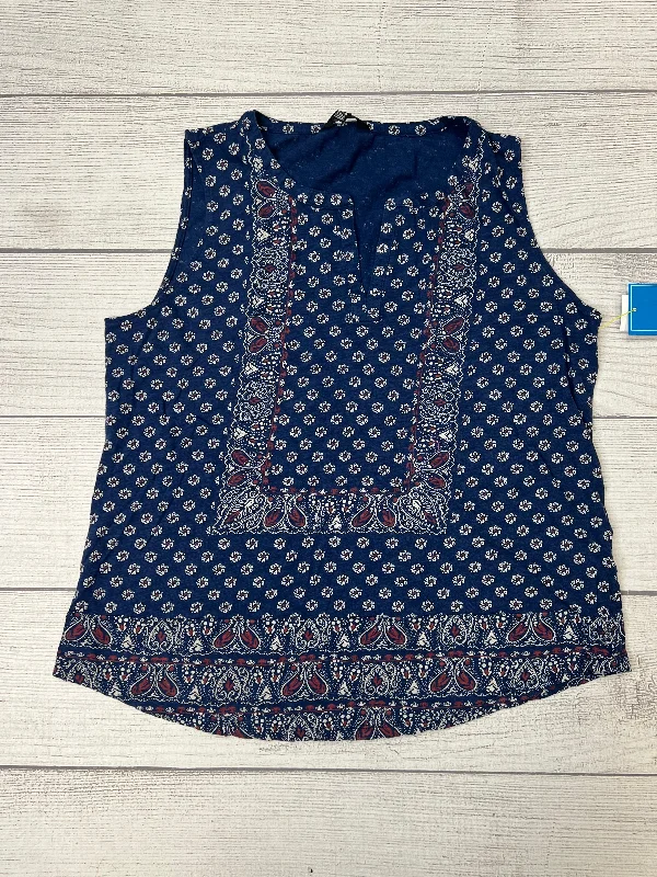 Navy Top Short Sleeve Lucky Brand, Size Xl