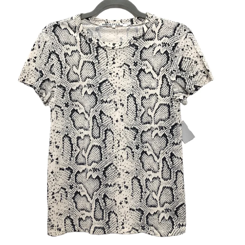 Snakeskin Print Top Short Sleeve Basic Cmb, Size S