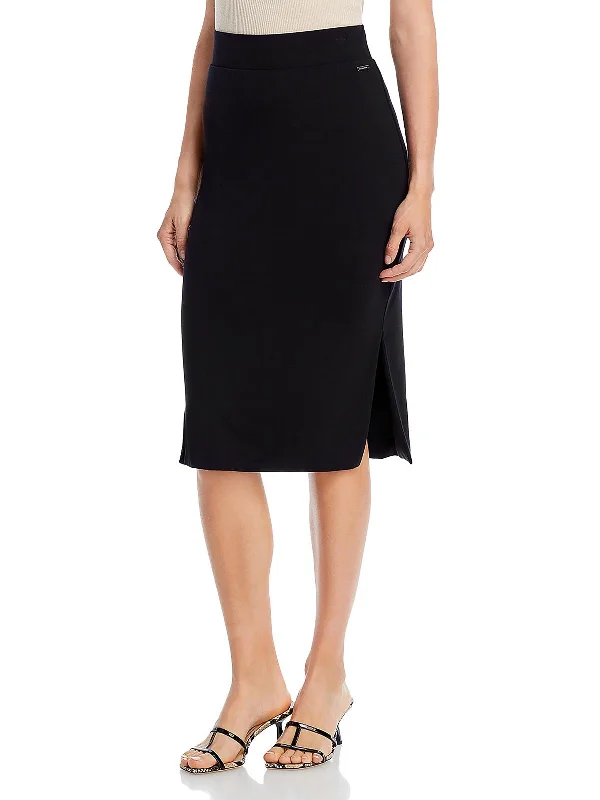 Womens Double Layer Knee Length Pencil Skirt