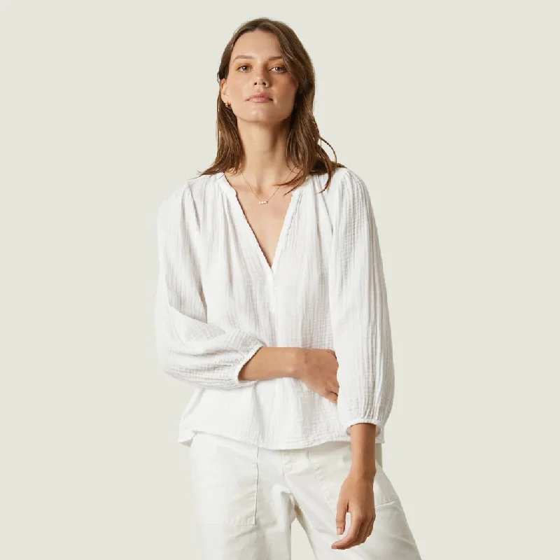 Maggie Cotton Long Sleeve Shirt (White)