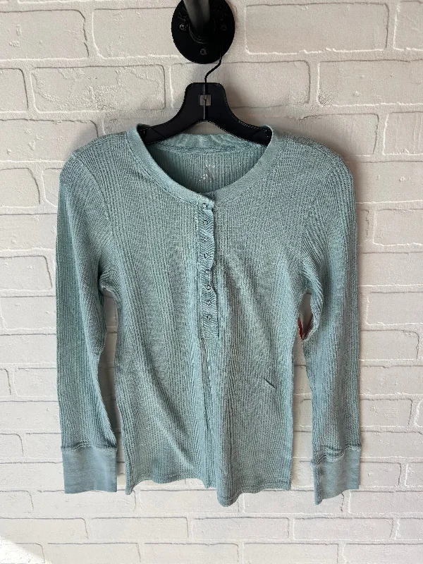 Top Long Sleeve Basic By Aerie In Aquamarine, Size: M