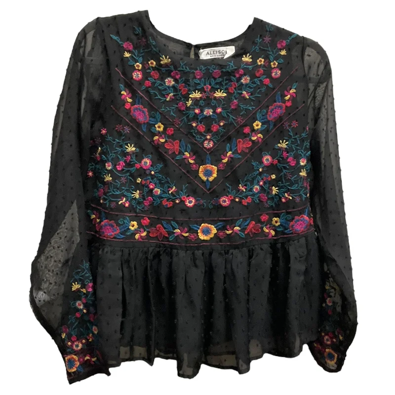 Top Long Sleeve By Allison In Black, Size: S