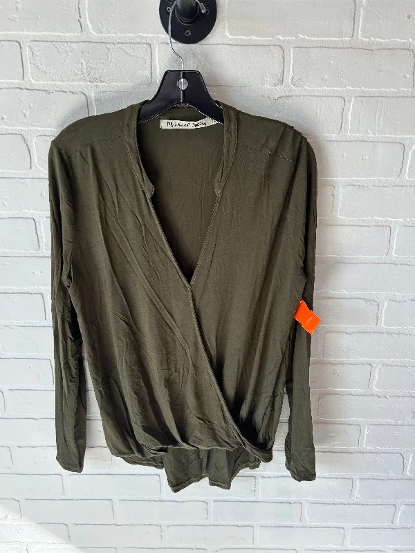 Top Long Sleeve By Michael Simon In Green, Size: Os