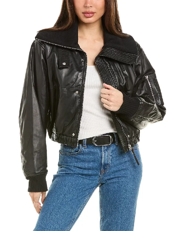 Helmut Lang Leather Bomber Jacket