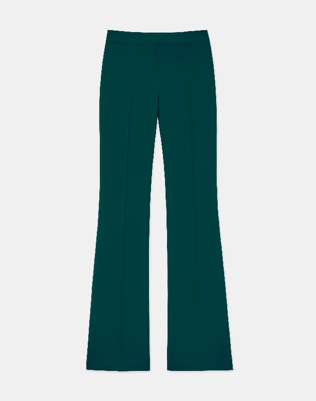 Finesse Crepe Gates Side-Zip Flared Pant