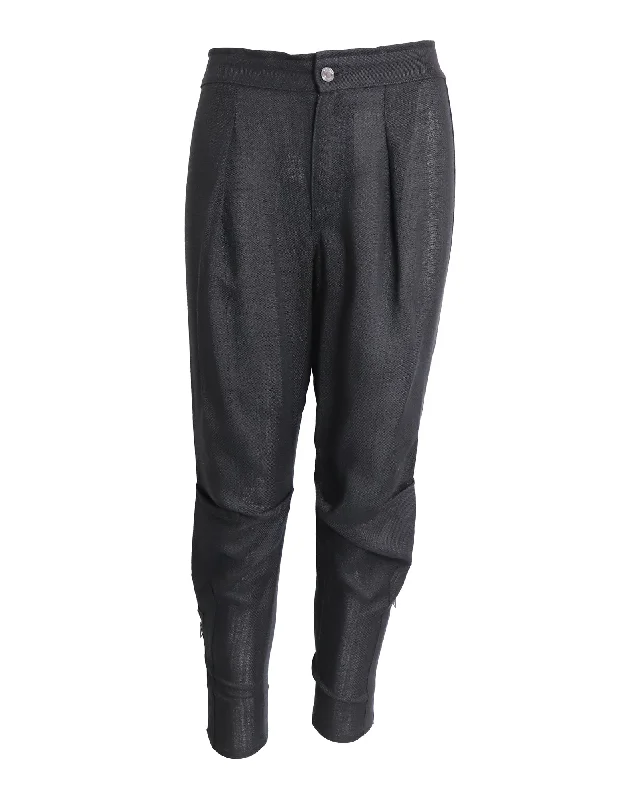 Tom Ford Zipper Detail Trousers in Black Viscose