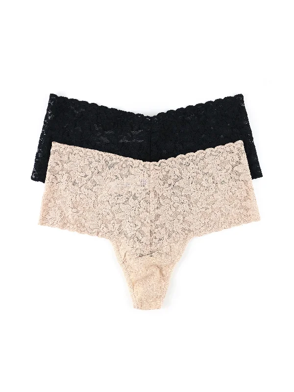 2 Pack Retro Lace Thong