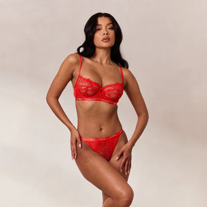 Entice Balcony Bra - Red