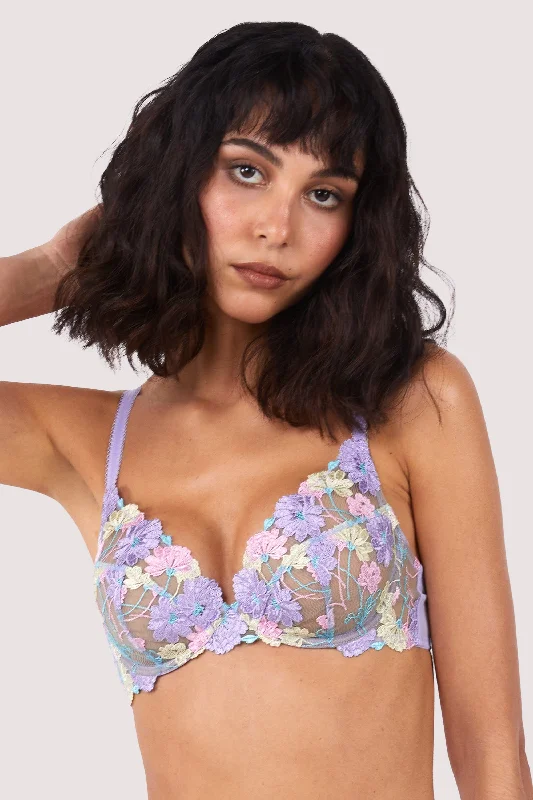 Luna Pastel Embroidery Picot Elastic Bra