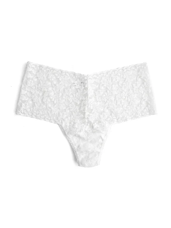 Retro Lace Thong White