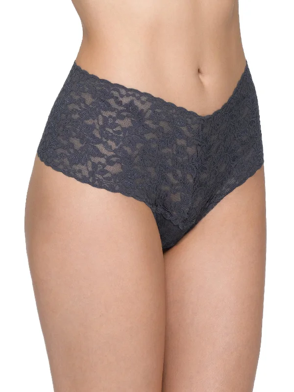 Retro Lace Thong Granite Grey