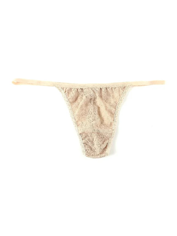 Signature Lace High Rise G-String Chai