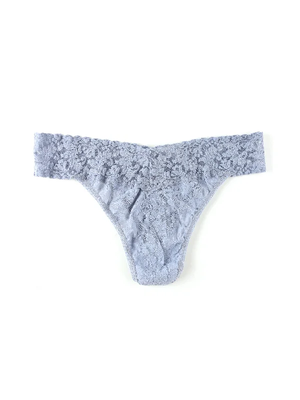 Signature Lace Original Rise Thong Shining Armor Grey