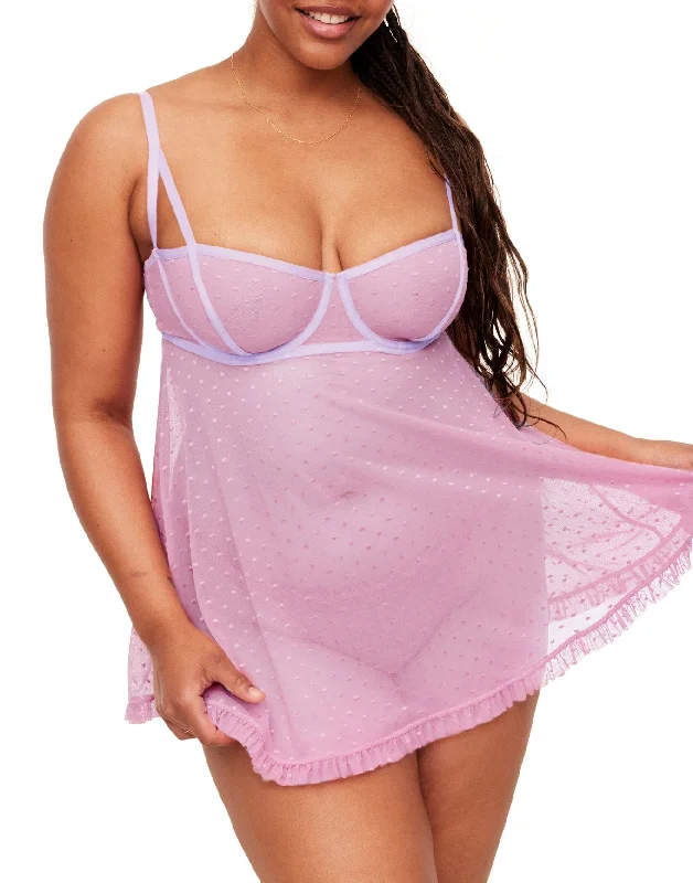 Aubrey Women's Plus-Size Unlined Babydoll Lingerie