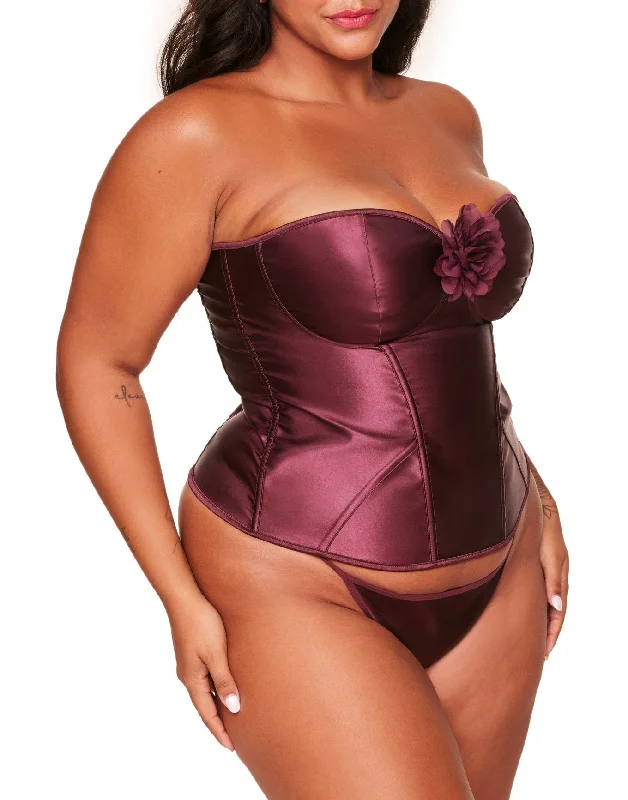 Laurin Women's Plus-Size Satin Boned Corset