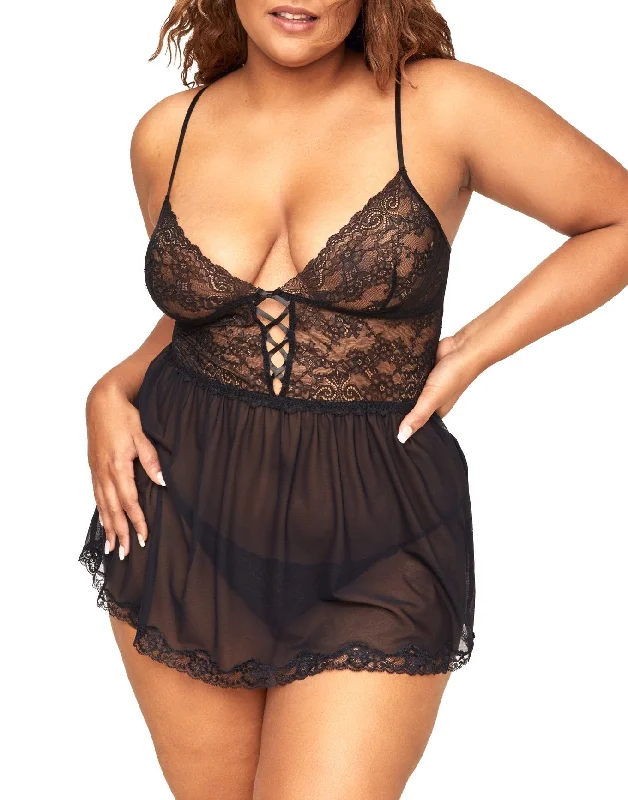 Yolandi Women's Plus-Size Unlined Babydoll Lingerie